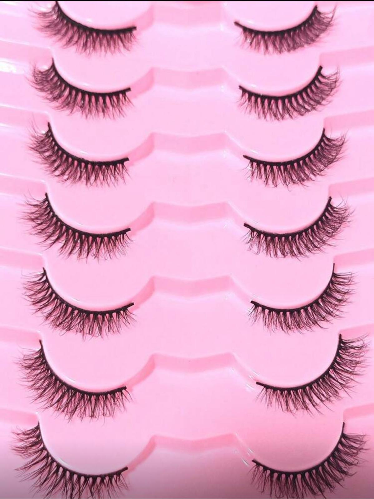 رموش صناعية حريرية ثلاثية الأبعاد – 7 أزواج طبيعية ومريحة Y1069