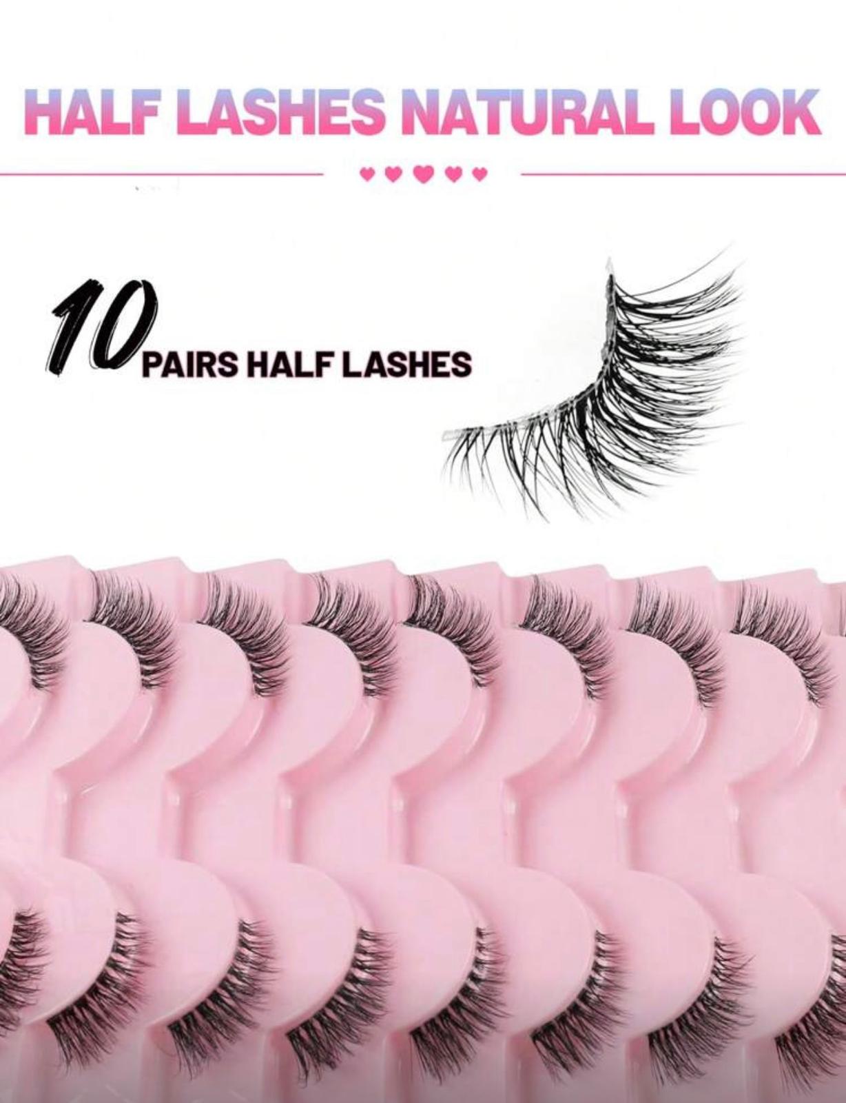 رموش صناعية فاخرة – 10 أزواج بأنماط وأطوال مختلطة Y1070