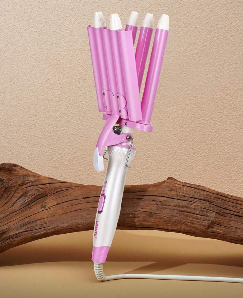مكواة تجعيد الشعر  CRASTS الوردية بضبط الحرارة – HC-048