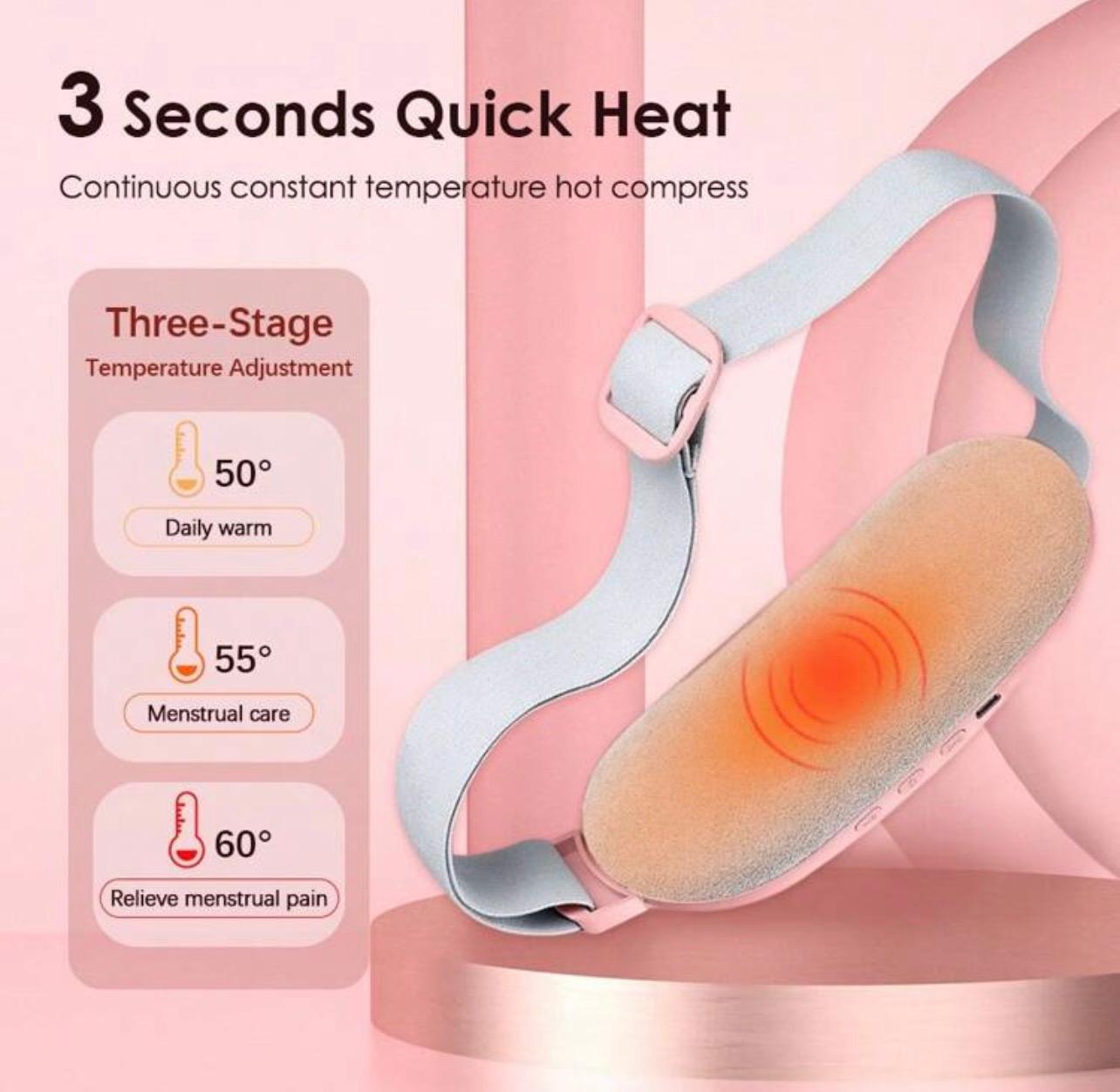 حزام تدفئة للخصر بتدليك و3 درجات حرارة  من Hailicare– لتخفيف آلام الدورة الشهريه