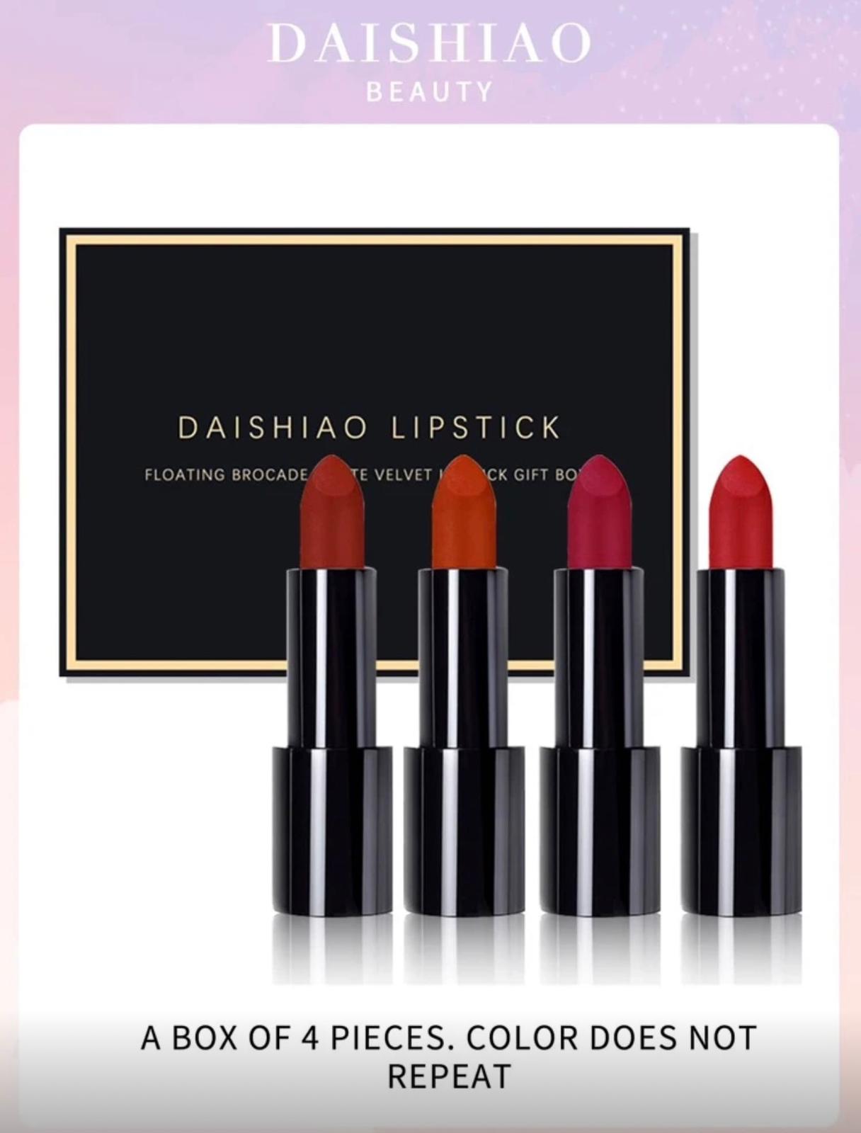 مجموعة أحمر شفاه فيلفتي غير لامع – 4 قطع ثابتة ومقاومة للماء