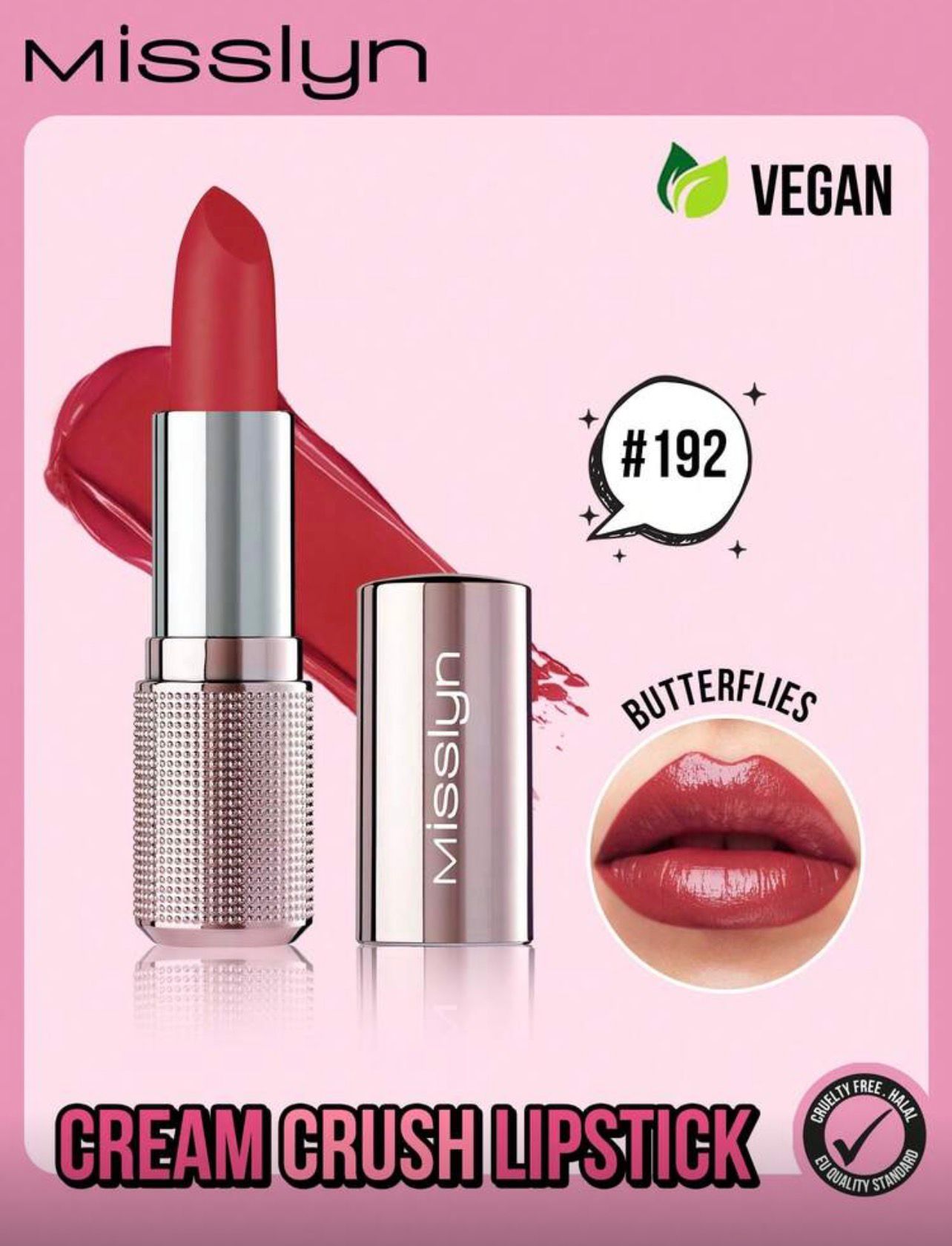أحمر شفاه كريمي مرطب بلمعة عالية  من Misslyn– درجة 192