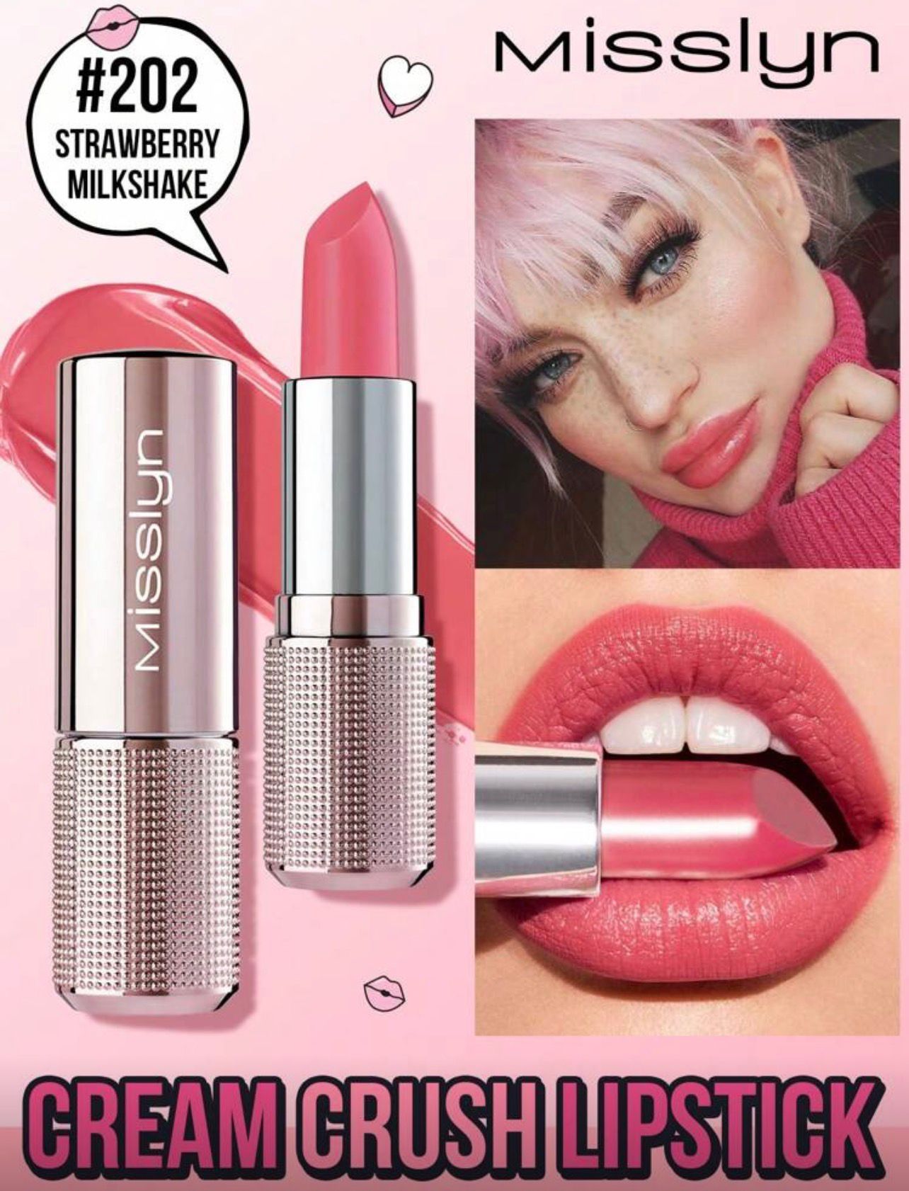 أحمر شفاه كريمي مرطب بلمعة عالية  من Misslyn– درجة  202
