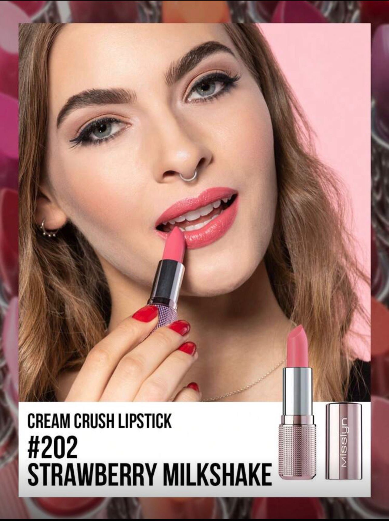 أحمر شفاه كريمي مرطب بلمعة عالية  من Misslyn– درجة  202