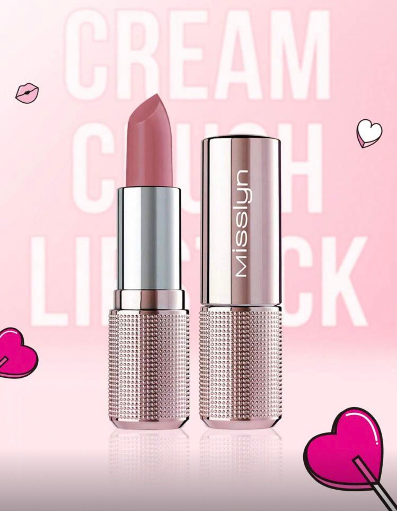 أحمر شفاه كريمي مرطب بلمعة عالية  من Misslyn– درجة  83