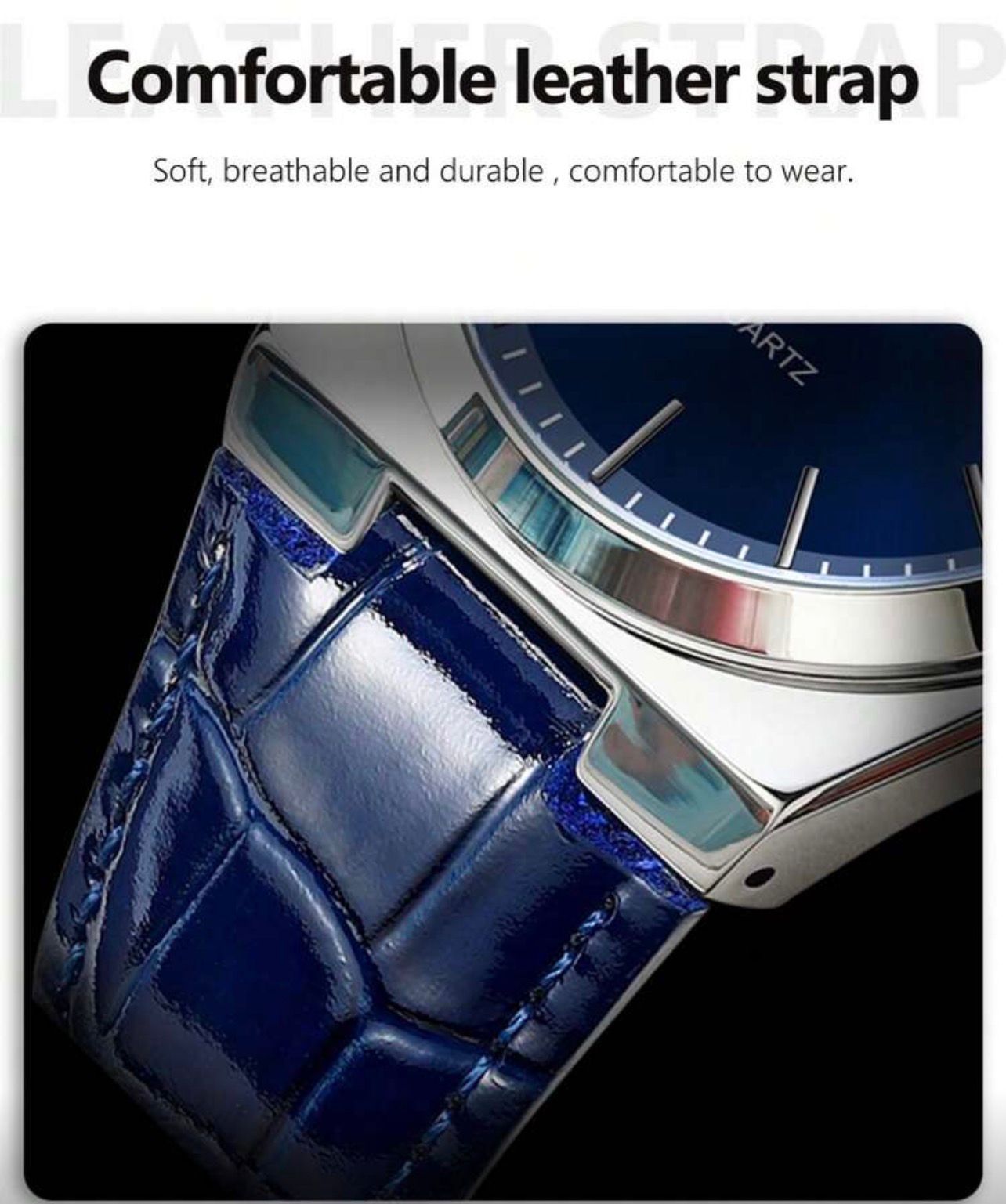 ساعة رجالية POEDAGAR مقاومة للماء بقراءة التاريخ والأسبوع – سير جلد PU فاخر GLSB 930