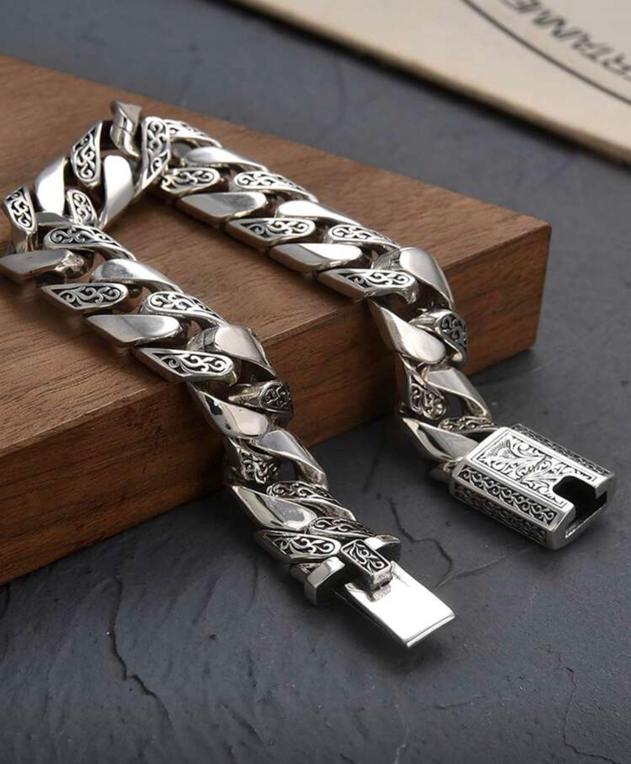 سوار رجالي ستانلس ستيل بنقشة منمنمات كورية – GM 293