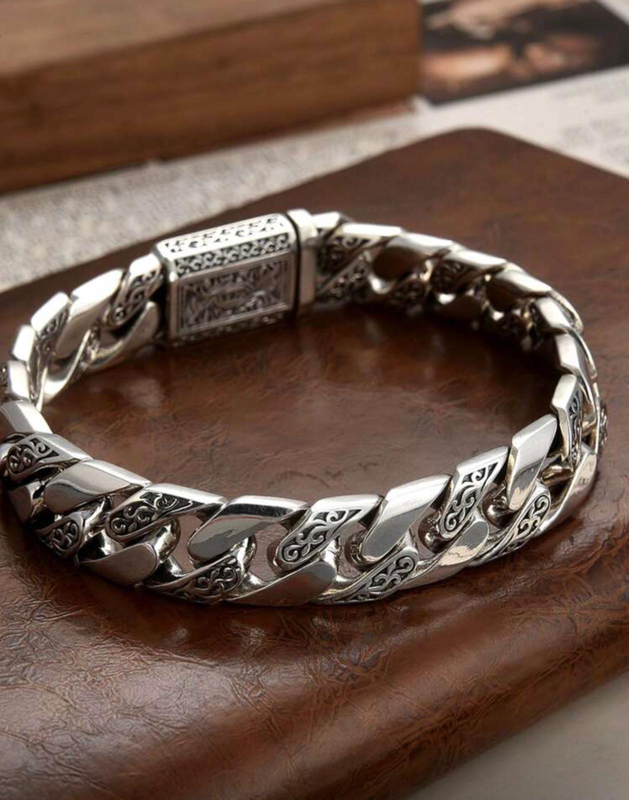 سوار رجالي ستانلس ستيل بنقشة منمنمات كورية – GM 293