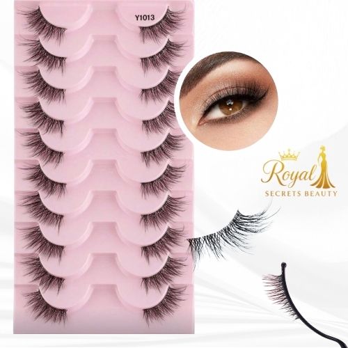 رموش 10أزواج  ثلاثية الأبعاد طبيعية – تصميم نصف العين لإطالة وتكثيف الرموش Y1013