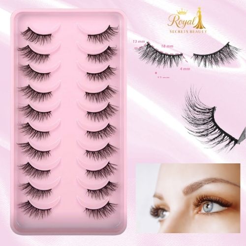رموش 10 أزواج  مستعارة متقاطعة ومجعدة – رموش ناعمة تمنح كثافة طبيعية للمكياج اليومي Y1074