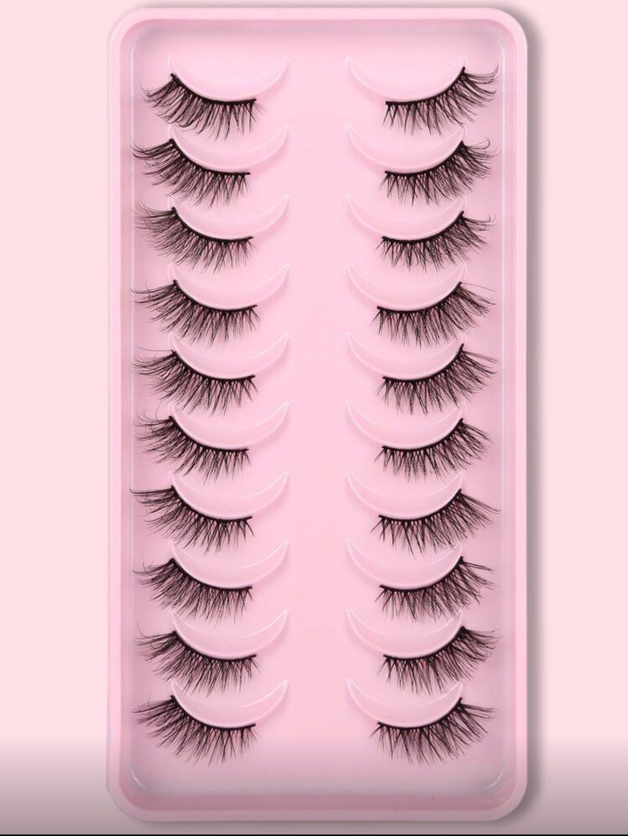 رموش 10 أزواج  مستعارة متقاطعة ومجعدة – رموش ناعمة تمنح كثافة طبيعية للمكياج اليومي Y1074