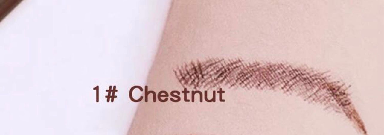 قلم حواجب Music Flower السائل بأربعة شوكات – مقاوم للماء وطويل الثبات بدرجة 01 بني كستنائي