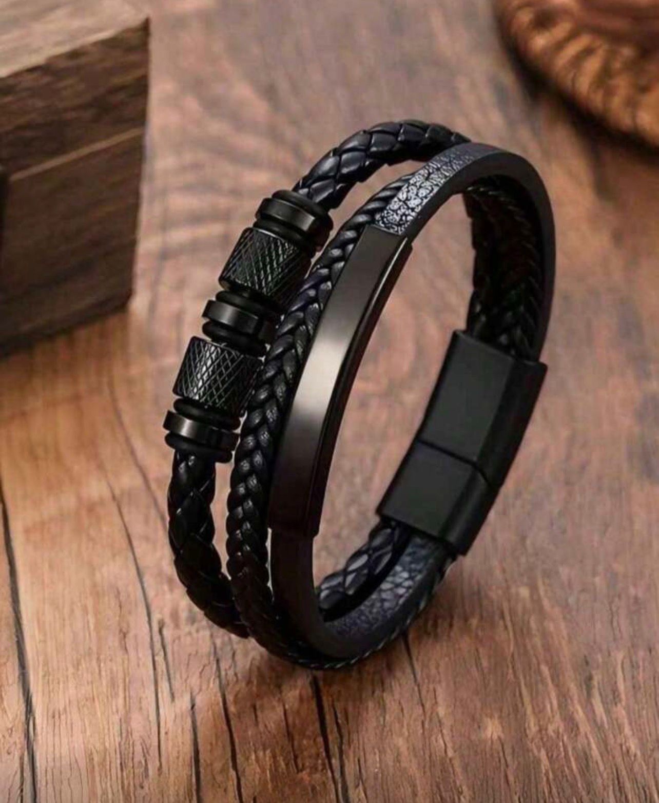 سوار رجالي متعدد الطبقات جلد مضفر – GM 245