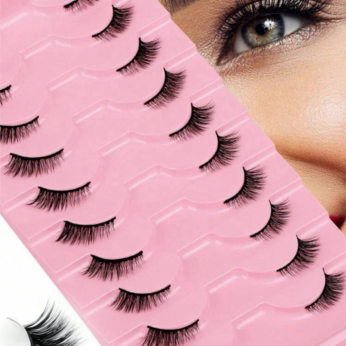 رموش صناعية نصفية – 10 أزواج بأسلوب فوكسي Y1044