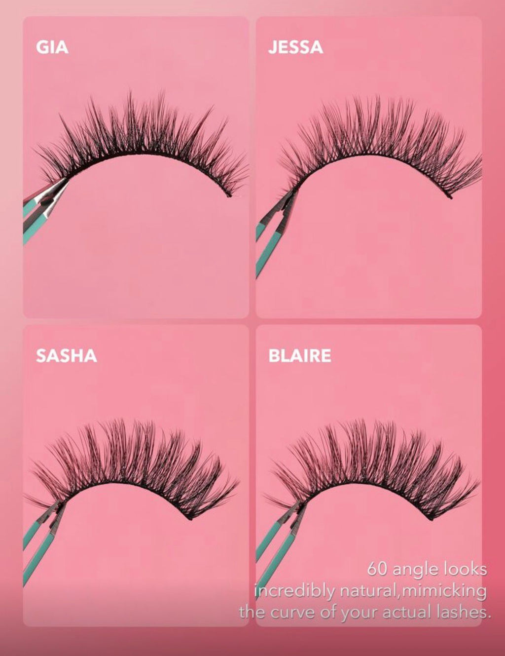 رموش SHEGLAM GIA – 3 أزواج خفيفة وكثيفة لإطلالة جذابة وطبيعية  Y1062