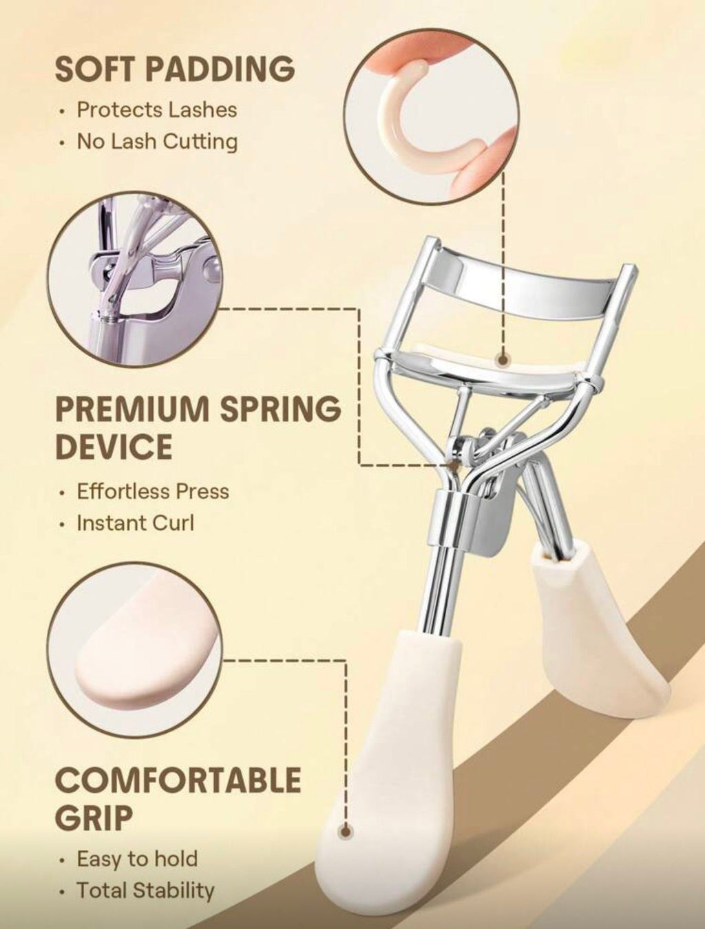 أداة تجعيد الرموش من SHEGLAM – تصميم مريح بوسادة ناعمة ونابض احترافي لتجعيد مثالي دون ضرر