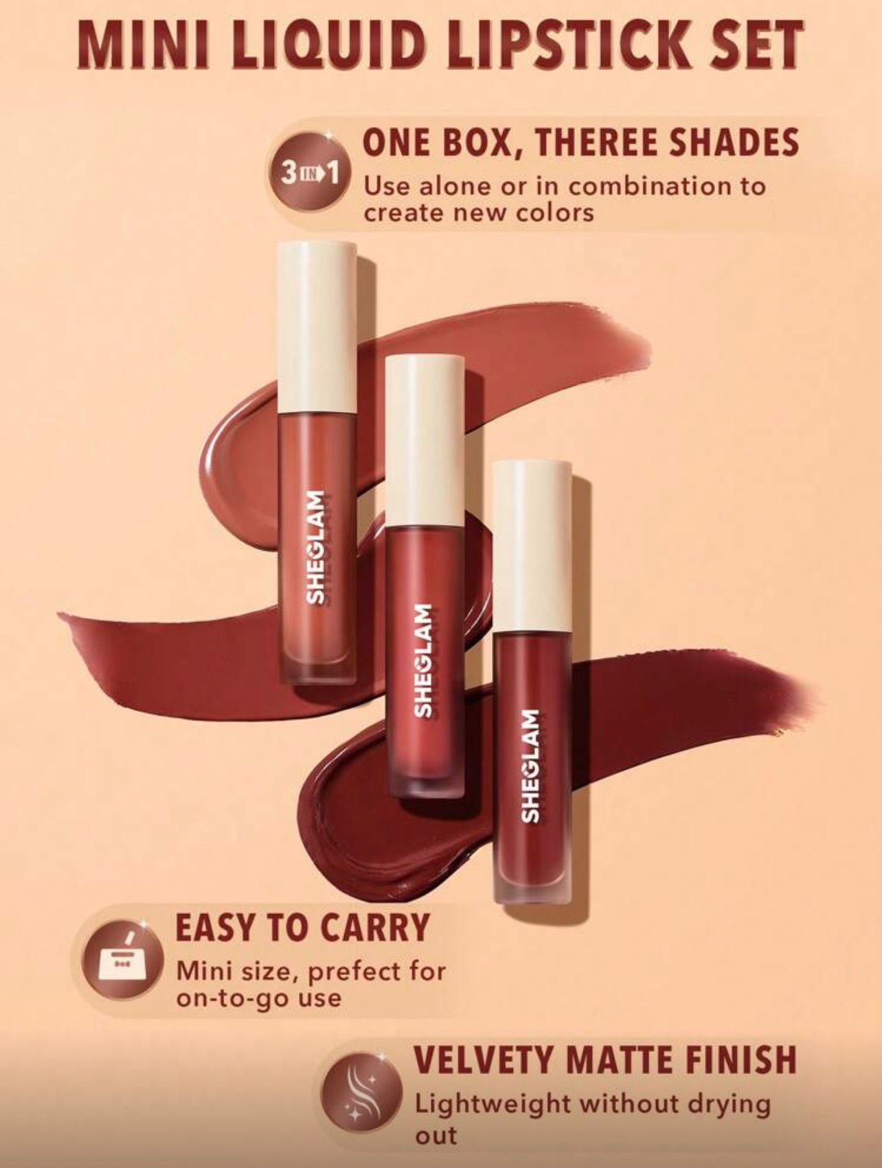 مجموعة أحمر شفاه سائل صغير من SHEGLAM – 3 ألوان مات مخملية في علبة واحدة private tour