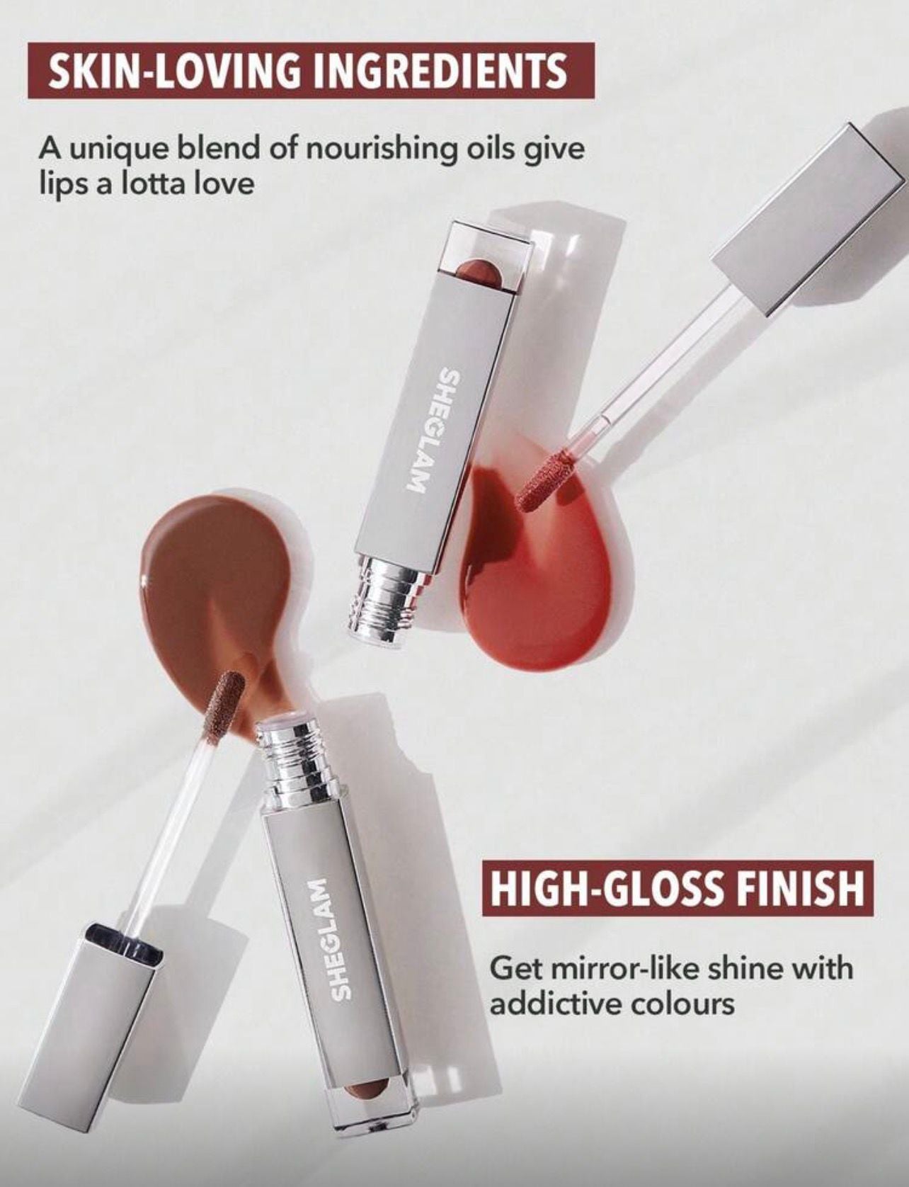 ملمع شفاه  SHEGLAM جليز دايز – لون غني ولمعان فائق مع ترطيب يدوم Moch Cake