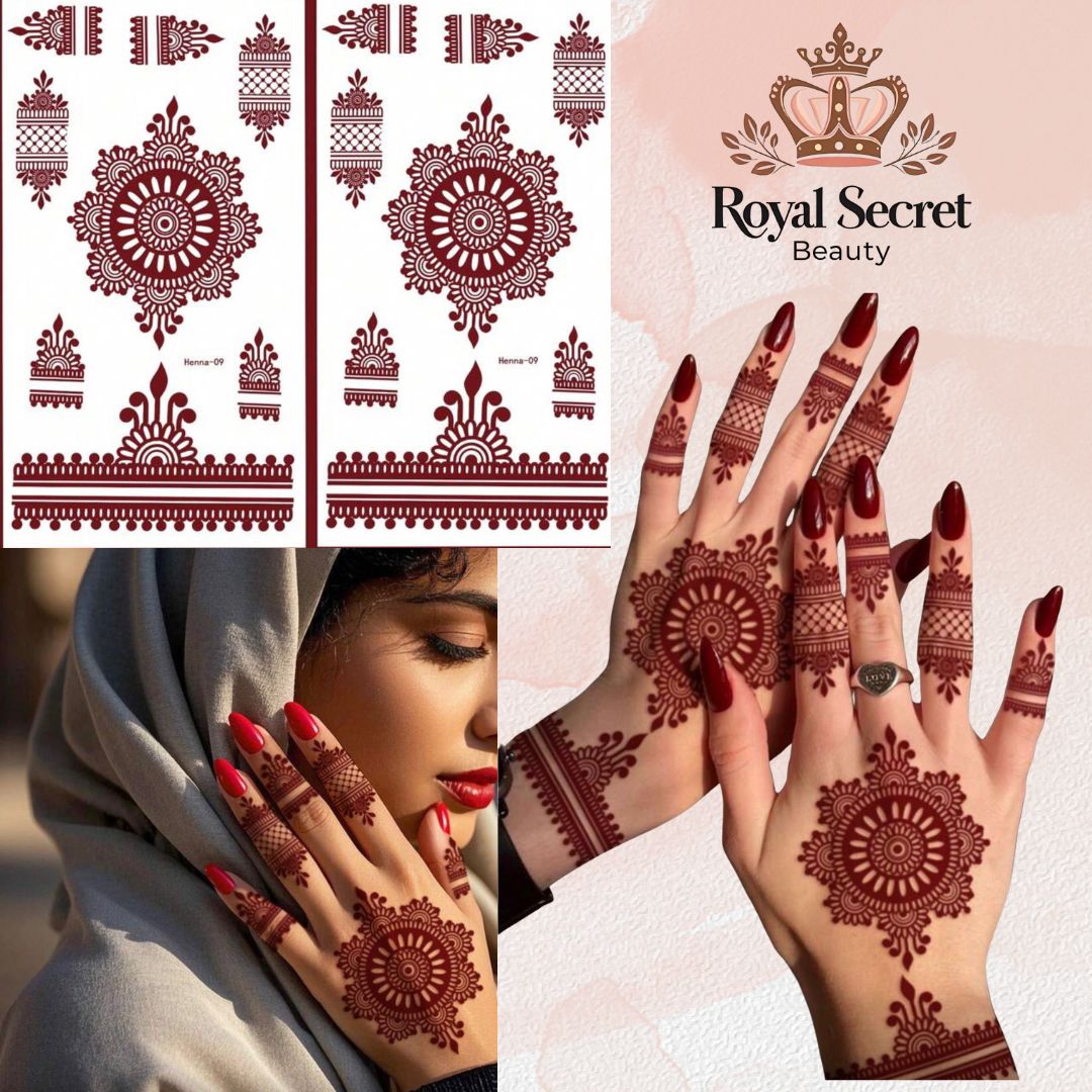 استيكرات نقش حناء جاهزة لليدين أوالقدمين   رقم   N 27