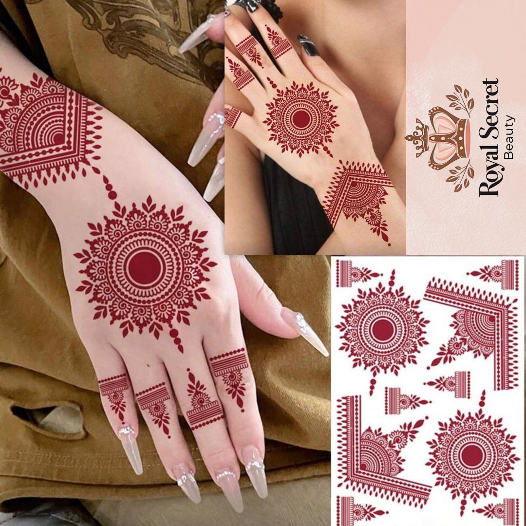 استيكرات نقش حناء جاهزة لليدين أوالقدمين   رقم   N 29