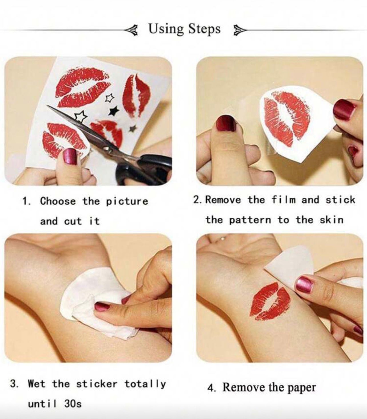 استيكرات نقش حناء جاهزة لليدين أوالقدمين   رقم   N 29