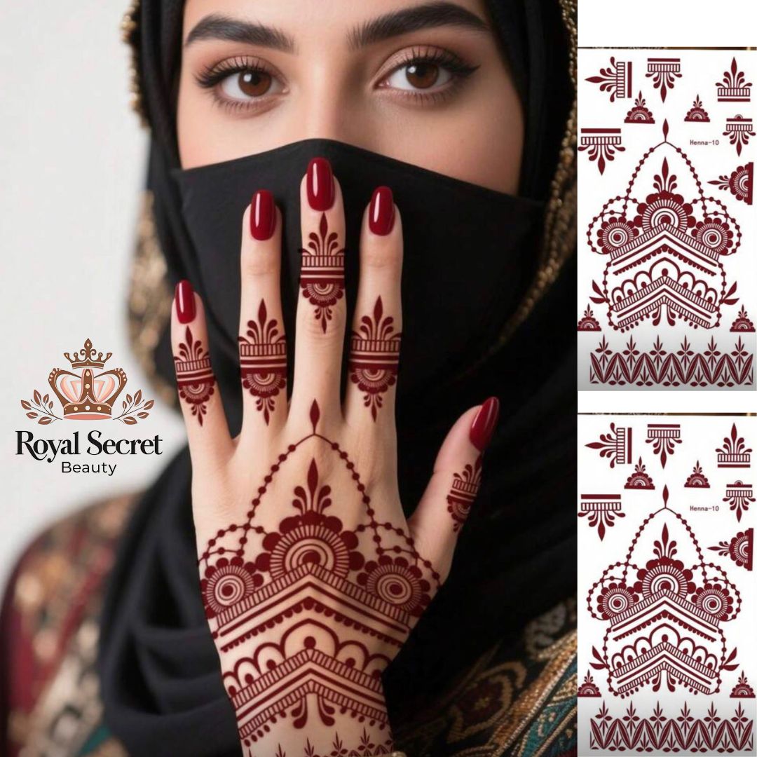 استيكرات نقش حناء جاهزة لليدين أوالقدمين   رقم   N 31