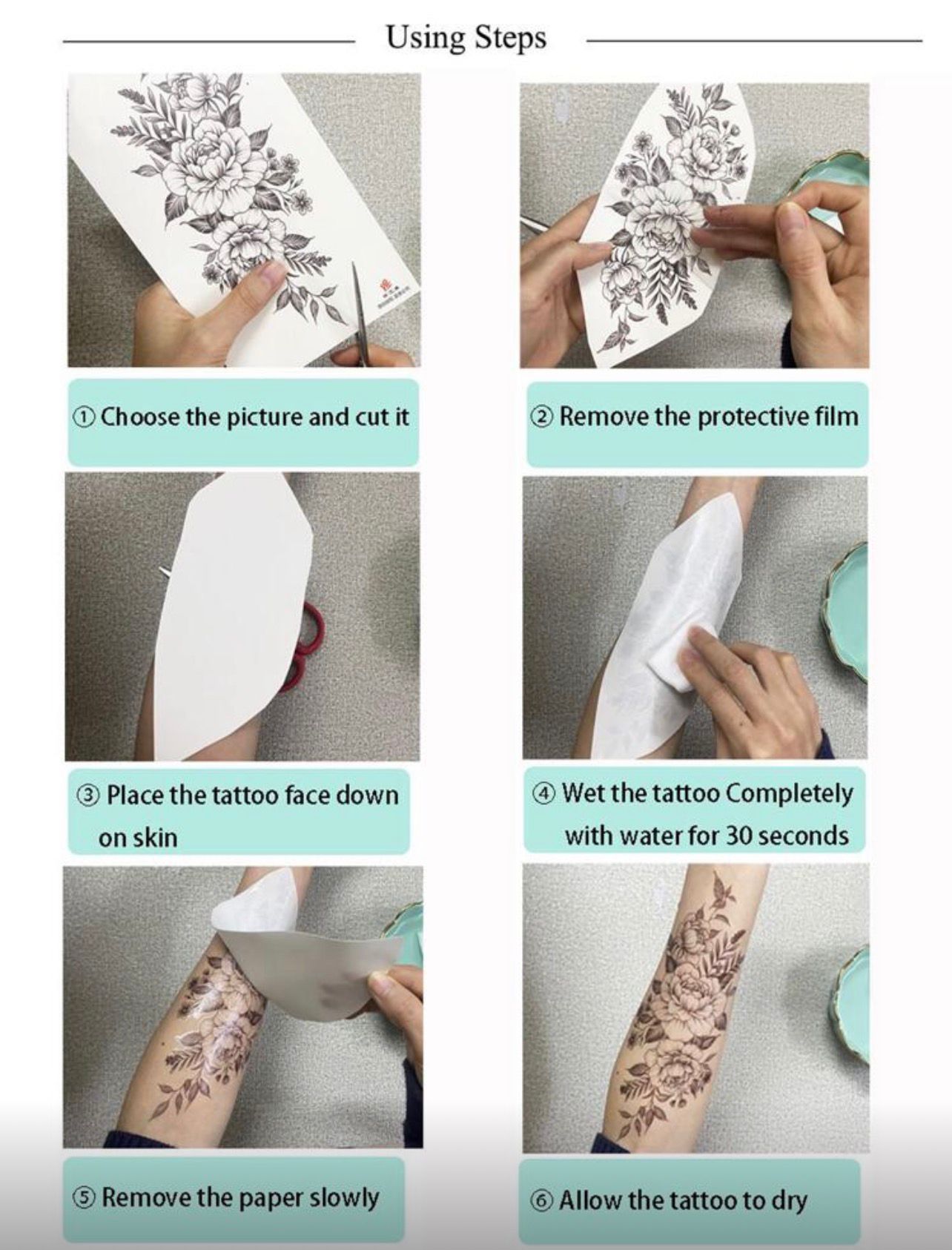 استيكرات نقش حناء جاهزة لليدين أوالقدمين   رقم   N 31