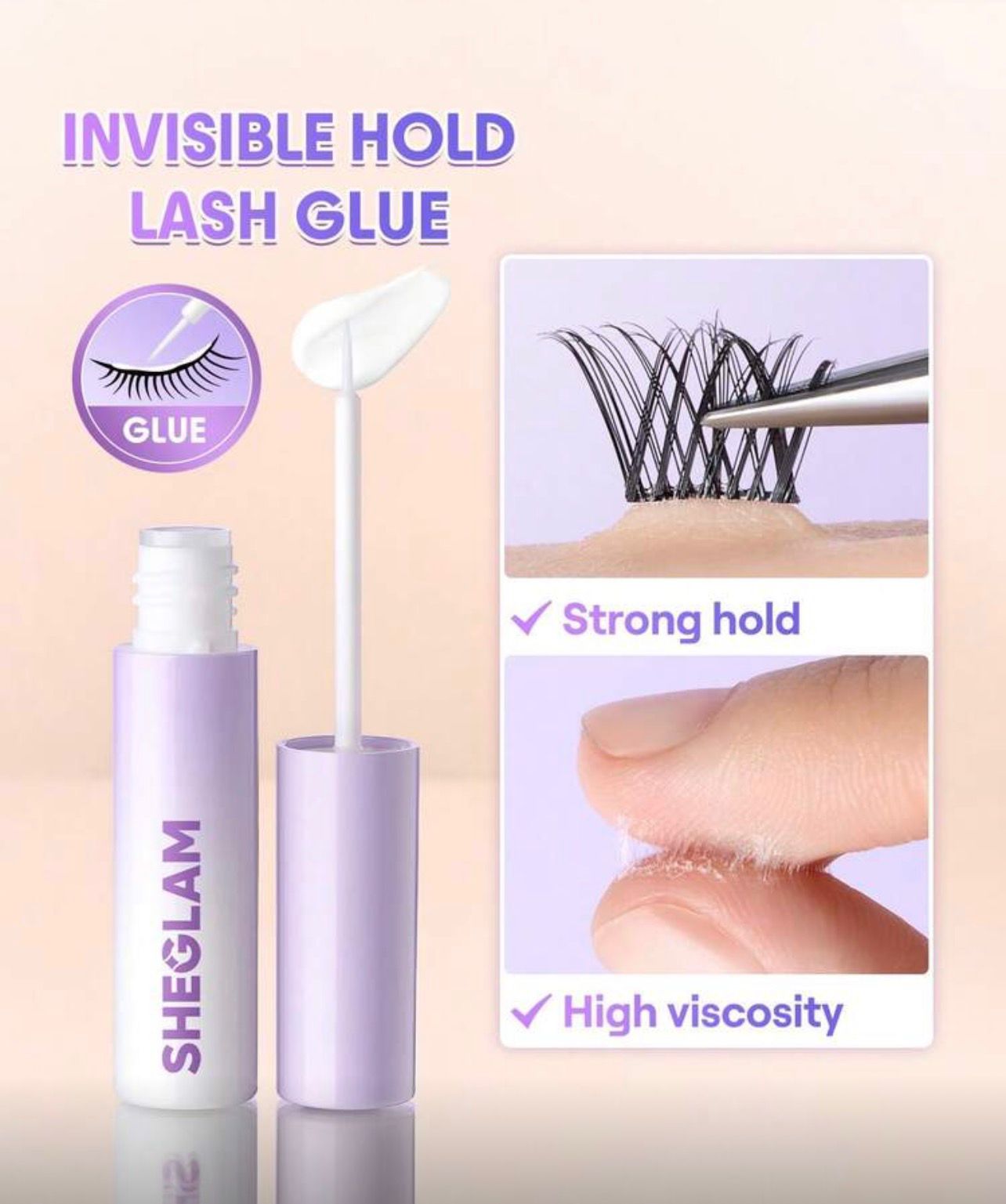 غراء رموش سائل شفاف بثبات طويل | 6.5 جم   SHEGLAM Longwear Invisible Hold