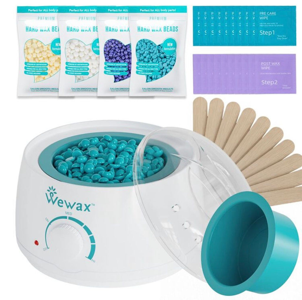 طقم شمع WEWAX لإزالة الشعر مع قدر سيليكون – استخدام منزلي كود WX 2