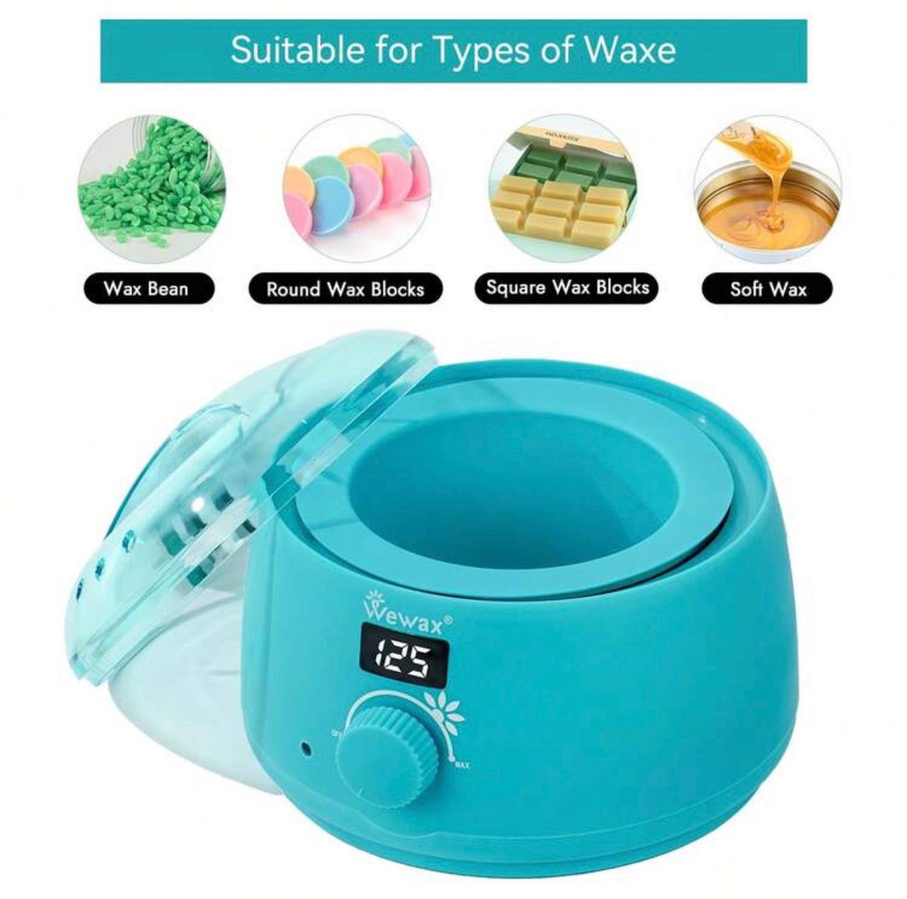 طقم سخان شمع رقمي احترافي WEWAX مع شاشة LCD ووعاء سيليكون – 37 قطعة  كود wx 4