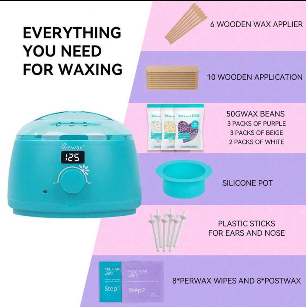 طقم سخان شمع رقمي احترافي WEWAX مع شاشة LCD ووعاء سيليكون – 37 قطعة  كود wx 4
