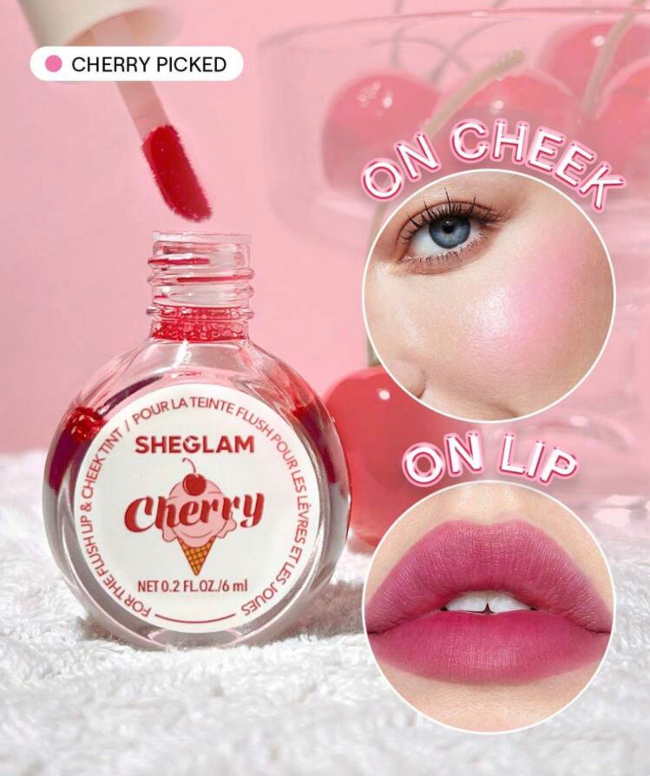 تنت شفاه وخدود سائل – وردي أرجواني مط   SHEGLAM Cherry Picked