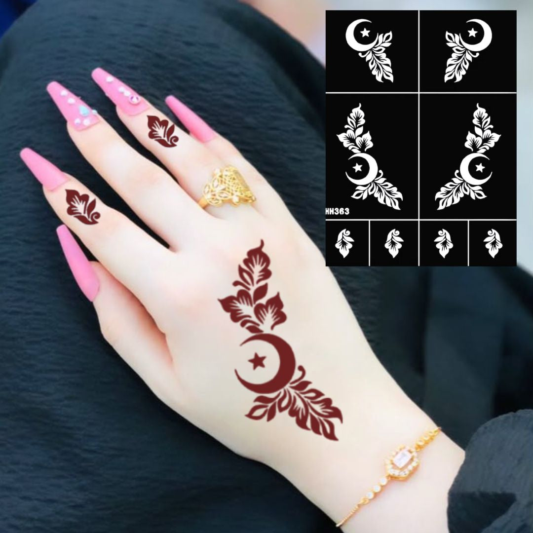 استيكر حنة رمضان لليدين | نقوش رمضانية فاخرة | تصميم رقم  RR 11