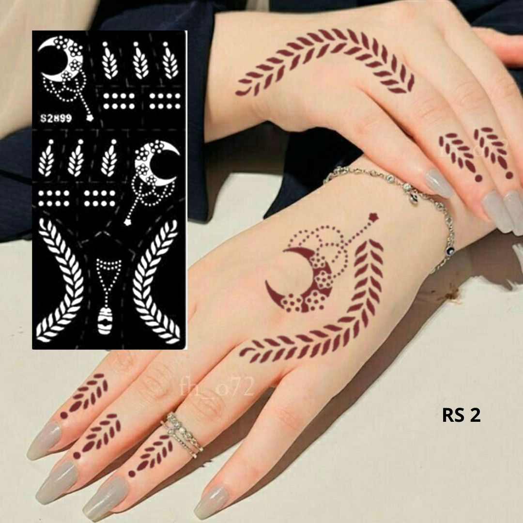 استيكر حنة صغير لليدين | نقوش دقيقة وأنيقة | تصميم  RS 2