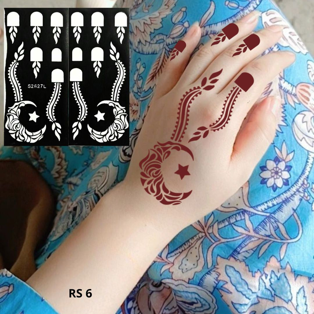 استيكر حنة صغير لليدين | نقوش دقيقة وأنيقة | تصميم  RS 6