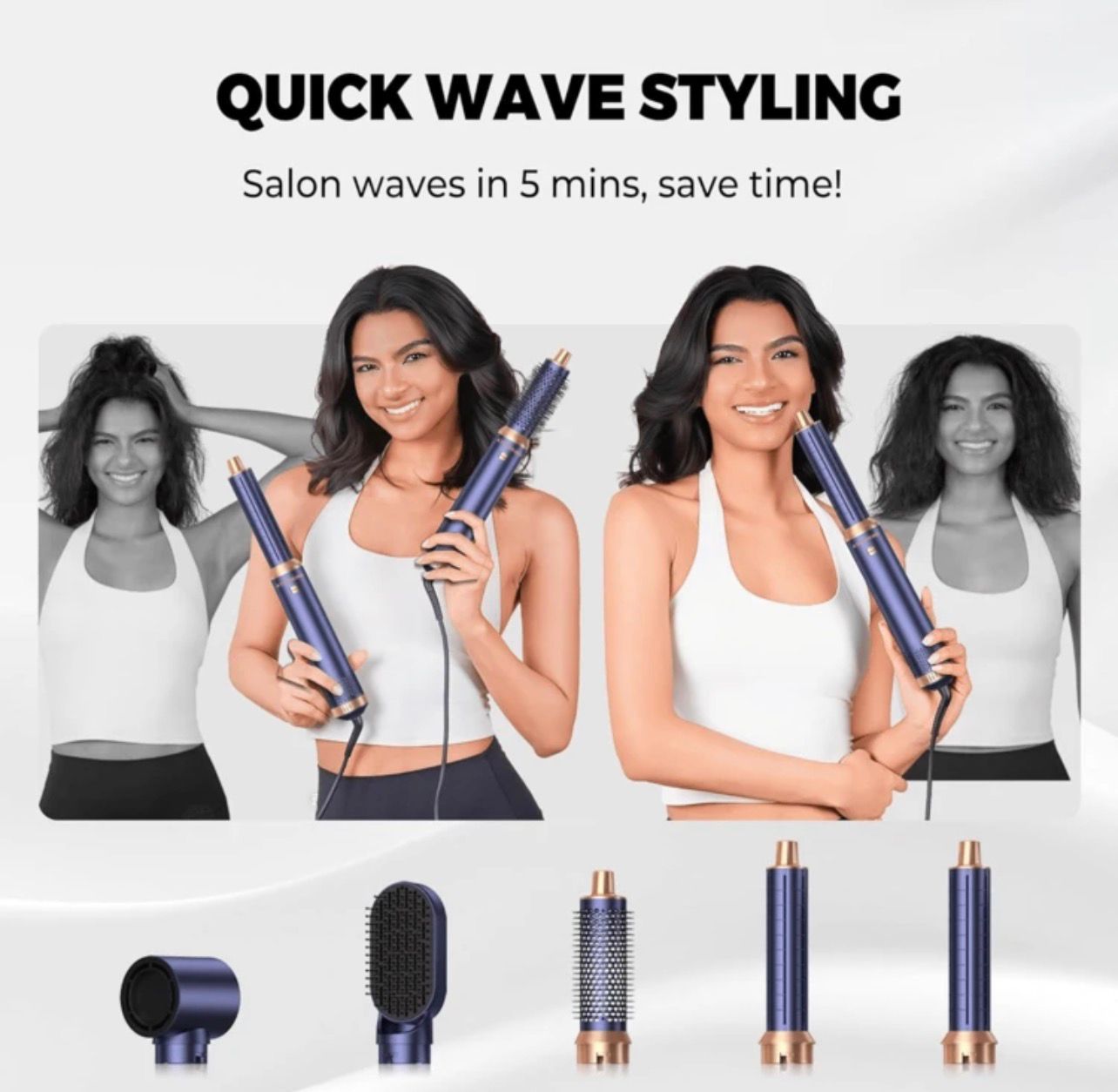 مجفف ومصفف شعر 5 في 1 من ATOPSKINS – لتجفيف وتصفيف الشعر الرطب والجاف بسهولة