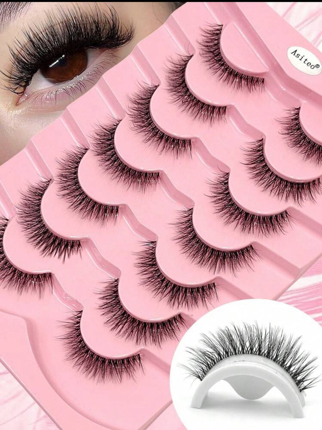 Y10427أزواج رموش منفوشة بخفة طبيعية شريط شفاف ولمسة هوائية