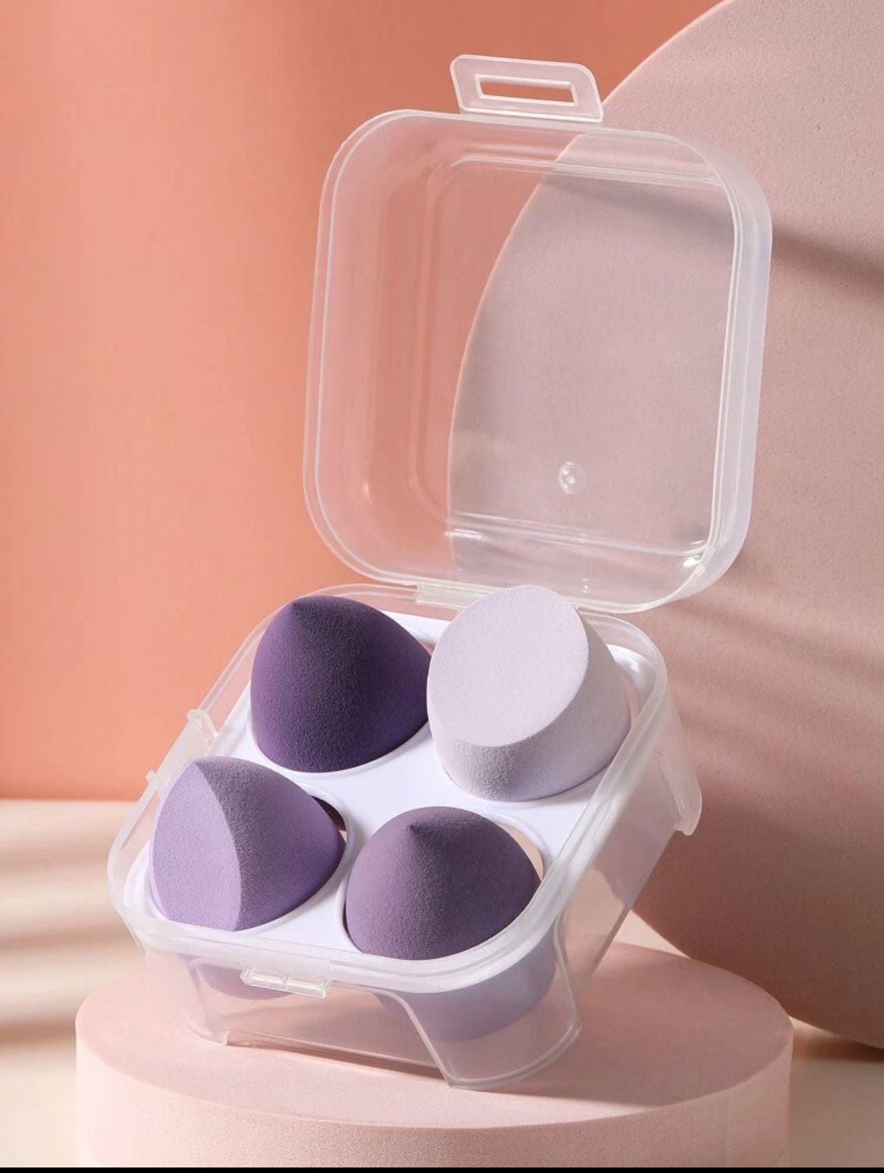 سيت بيوتي بلندر – 4 قطع مع علبة تخزين موف