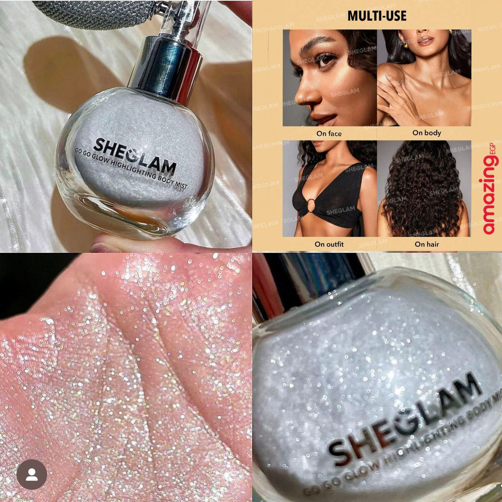 بخاخ هايلايتر للجسم من شيقلام لون السيلفر
