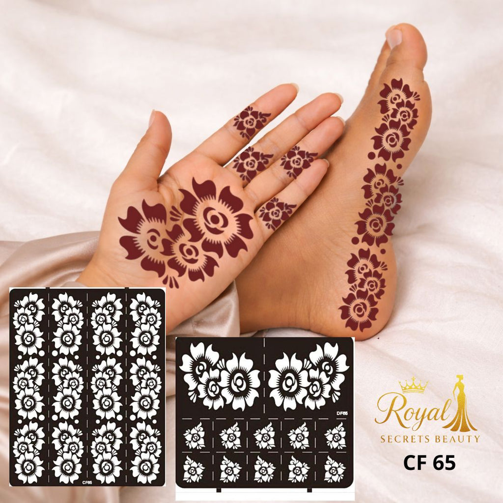 استيكرات حناء لليد والقدم – نقش حناء جاهز لاصق – تصميم رقم 65