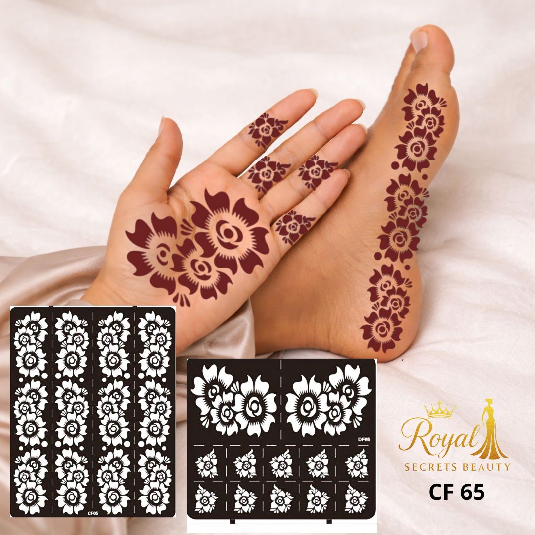استيكرات حناء لليد والقدم – نقش حناء جاهز لاصق – تصميم رقم 65