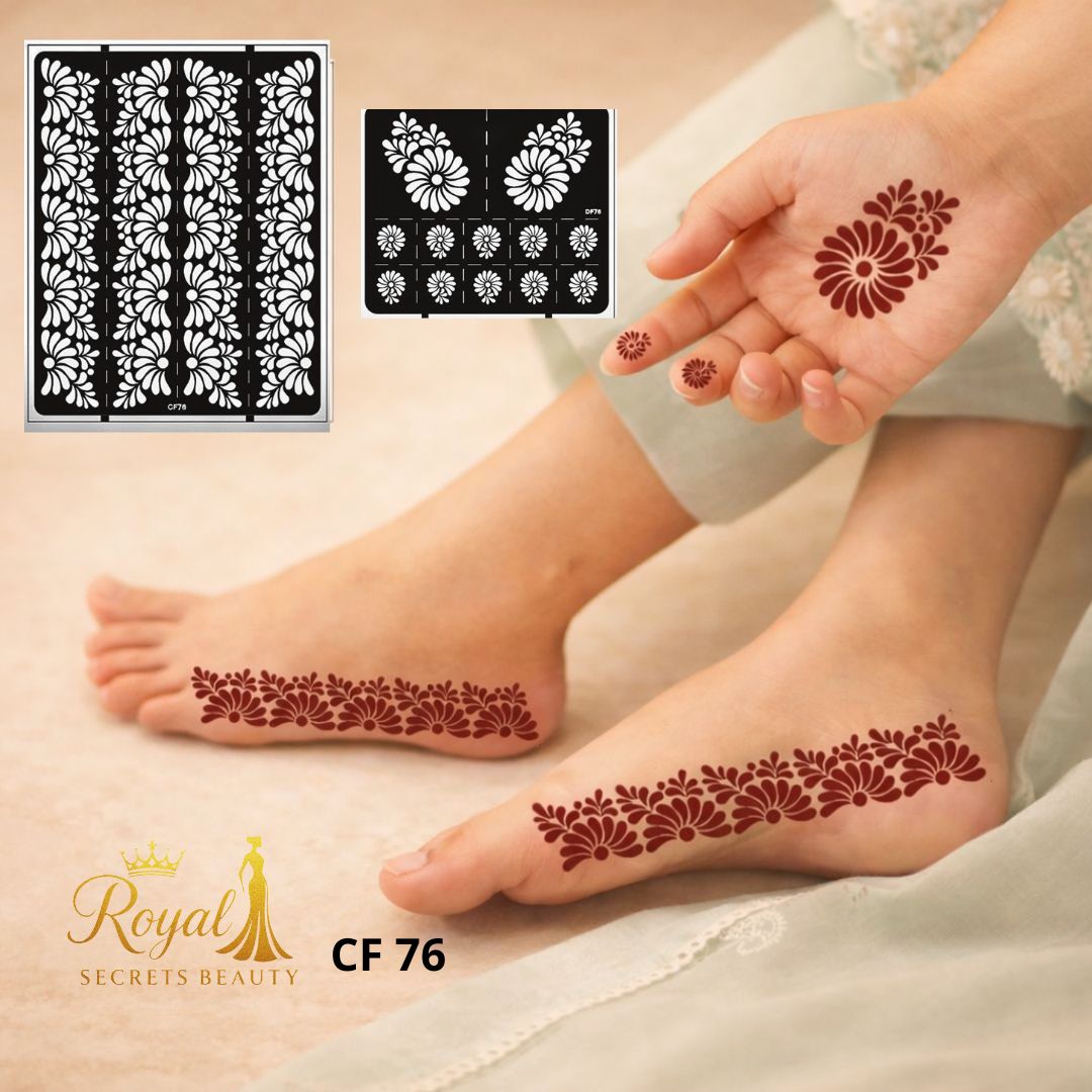 استيكرات حناء لليد والقدم – نقش حناء جاهز لاصق – تصميم رقم 76