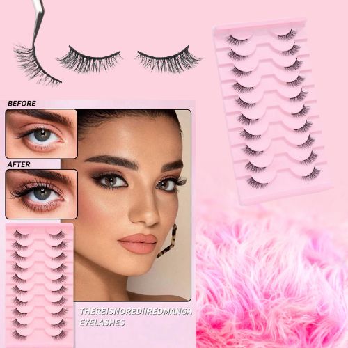 رموش عين القطة – 10 أزواج مطوّلة بتصميم متداخل للمكياج اليومي والسهرات Y1046