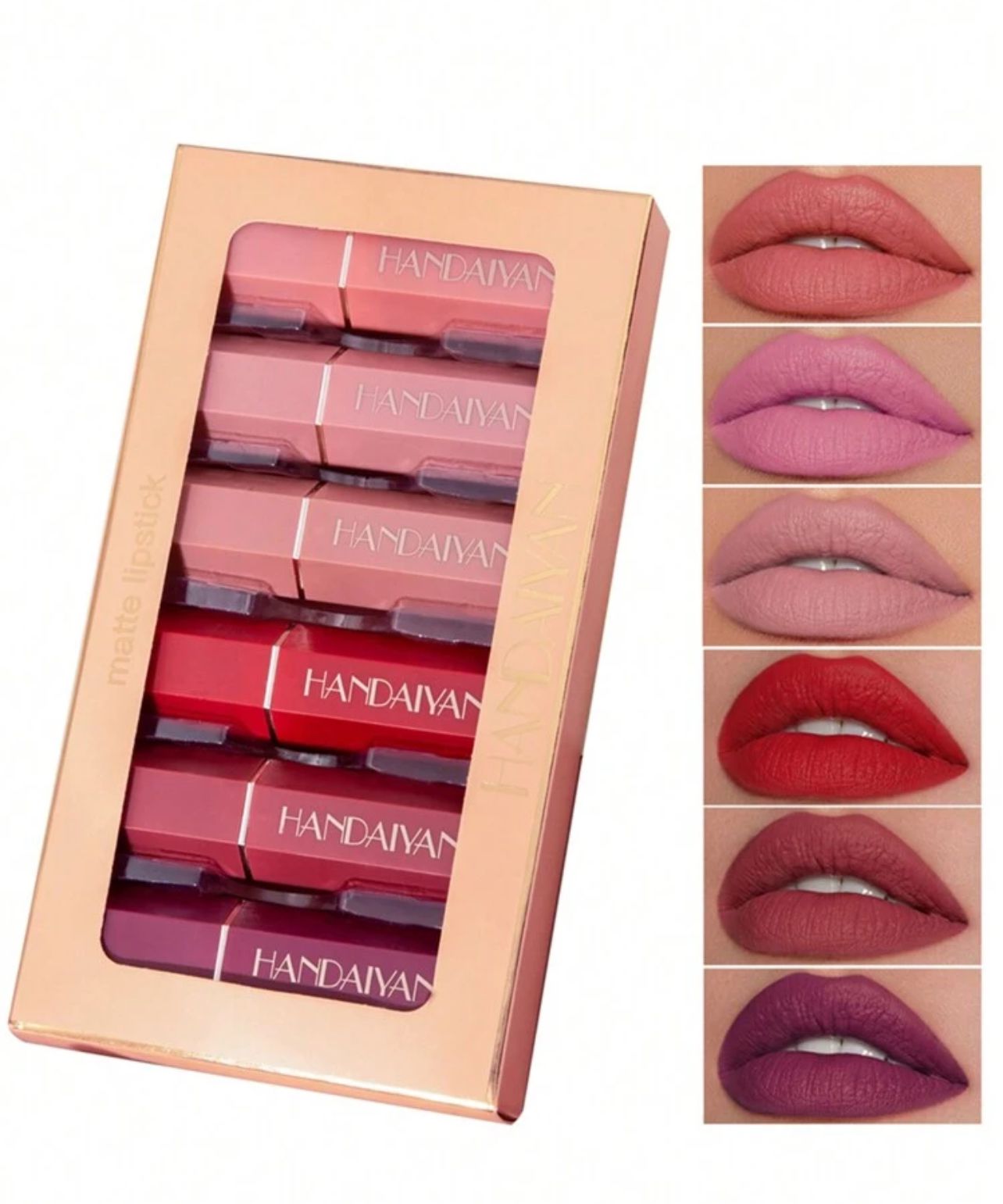 روج Handaiyan مات مخملي – مجموعة 6 قطع، مقاوم للماء وطويل الأمد