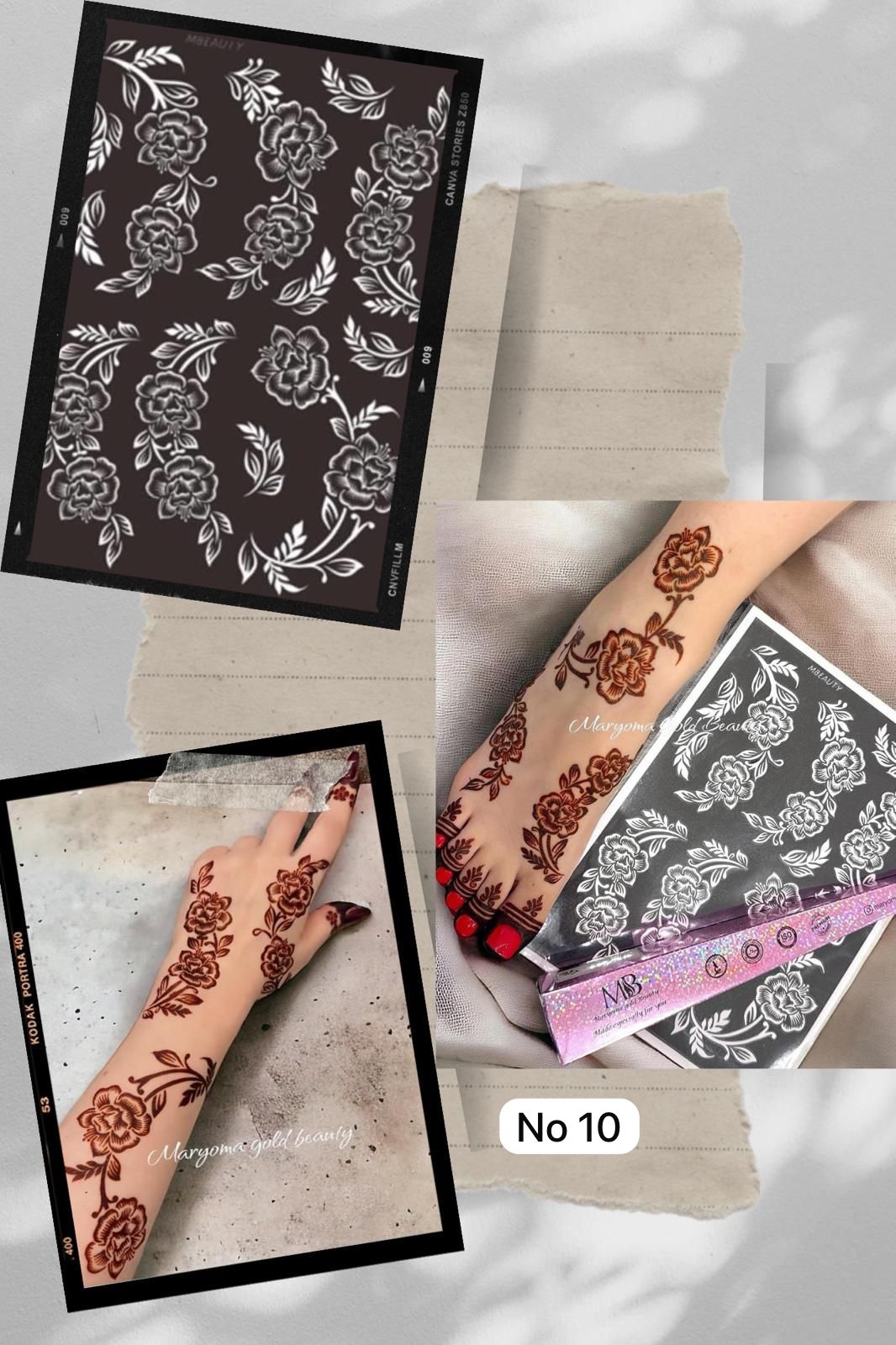 استيكر تعبئه حنا من مريم بيوتى لليدين رقم 10