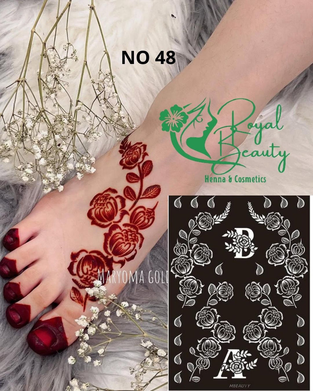 استيكر تعبئه حنا من مريم بيوتى لليدين رقم 48