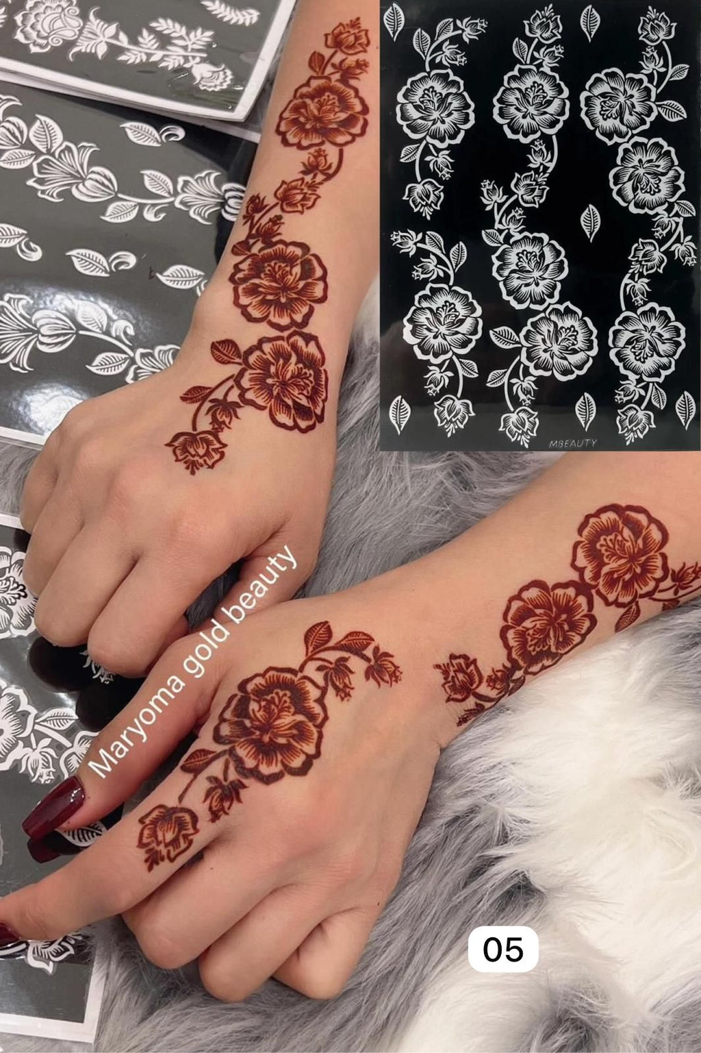 استيكر تعبئه حنا من مريم بيوتى لليدين رقم 5