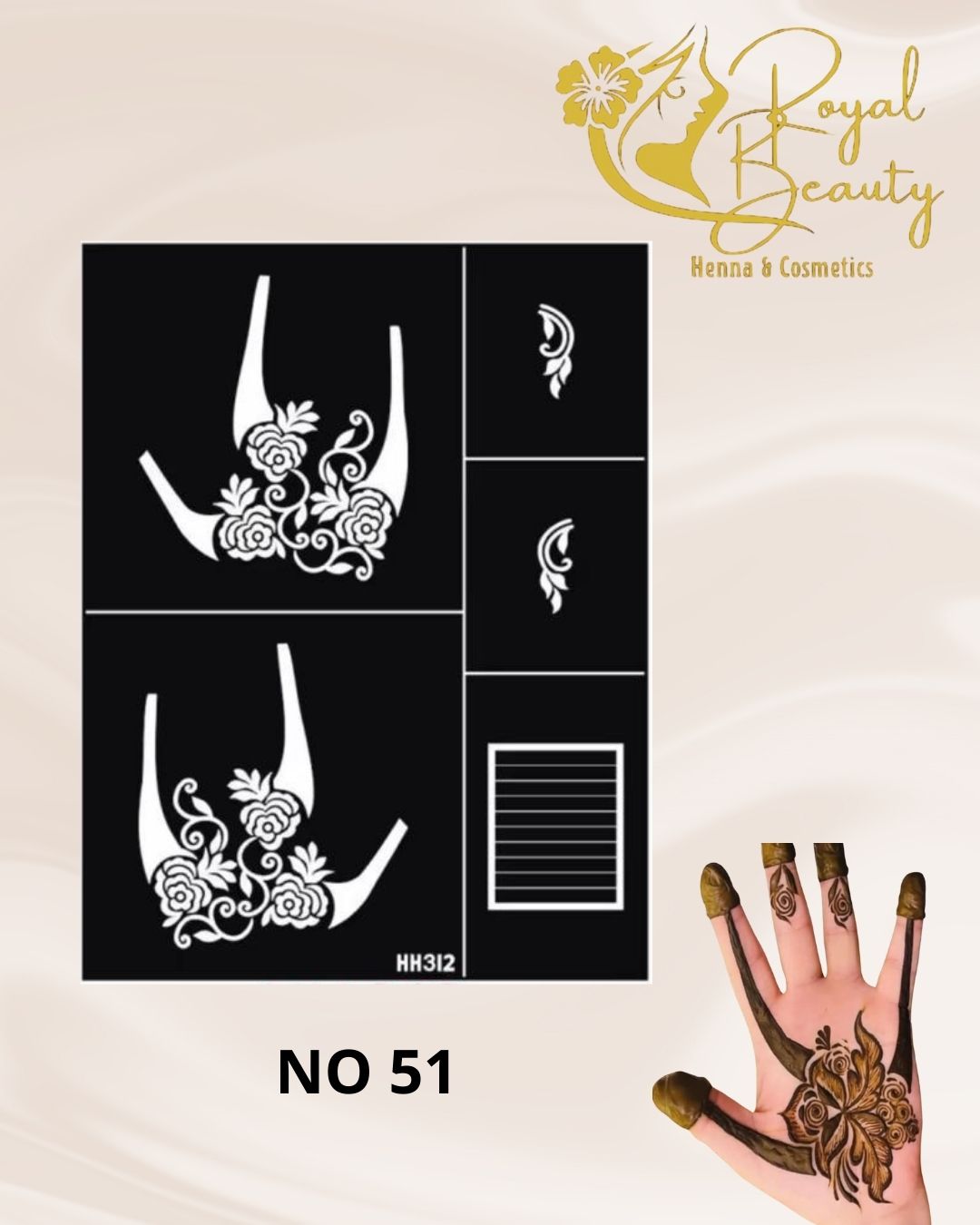 استيكر تعبئه حنا من مريم بيوتى لليدين رقم 51