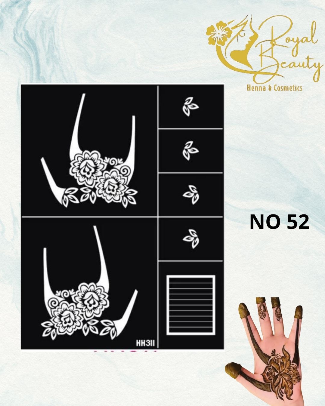 استيكر تعبئه حنا من مريم بيوتى لليدين رقم 52