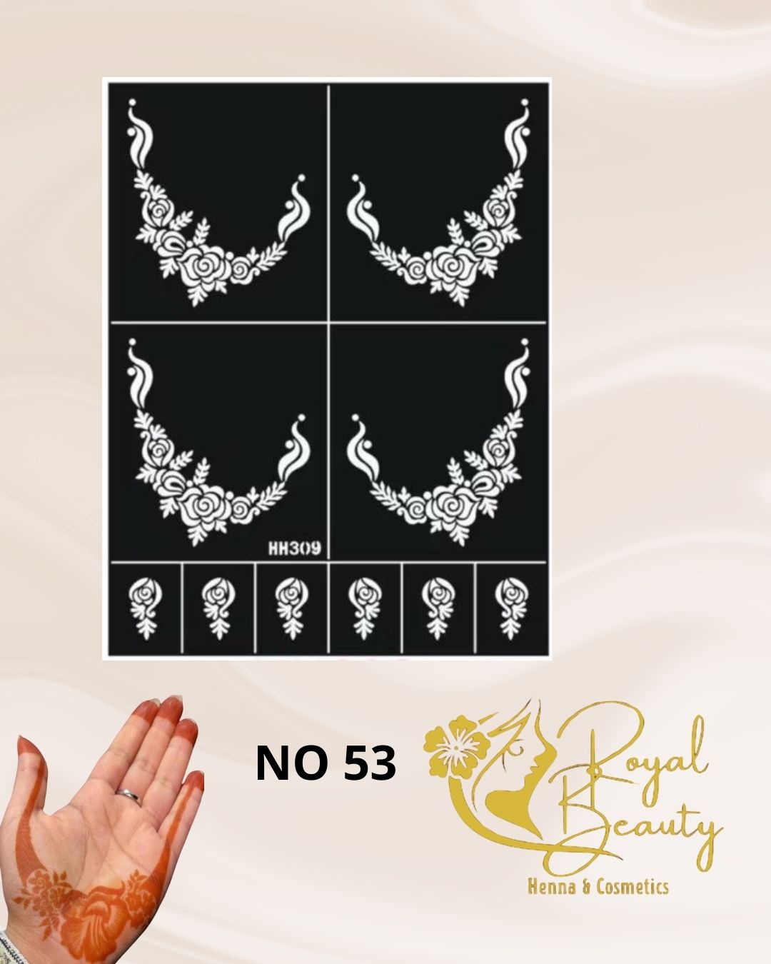 استيكر تعبئه حنا من مريم بيوتى لليدين رقم 53
